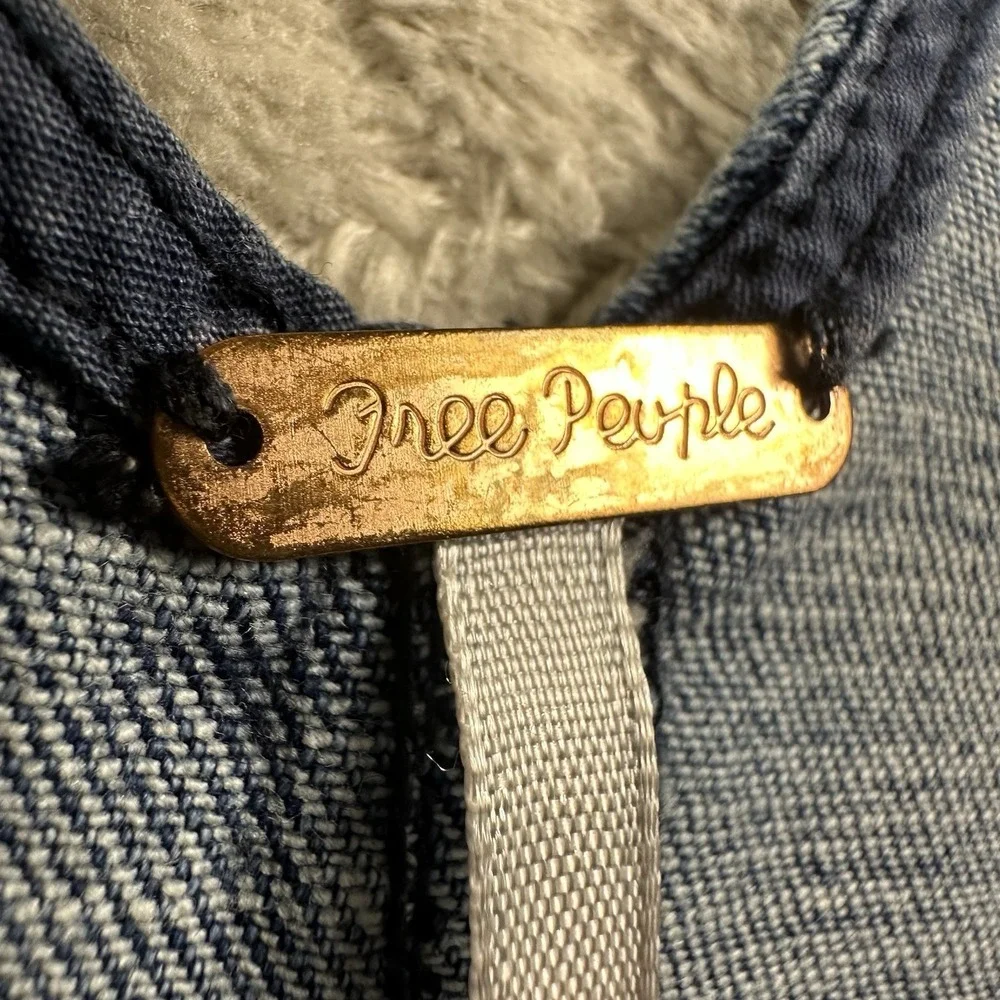 Free‎ People Denim Overalls Women's Size 2 Jump suit Boho Festival Retro Western - Picture 15 of 16